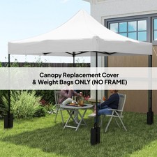 Outsunny 10' x 10' Pop up Canopy Replacement Top with Weight Bags, White