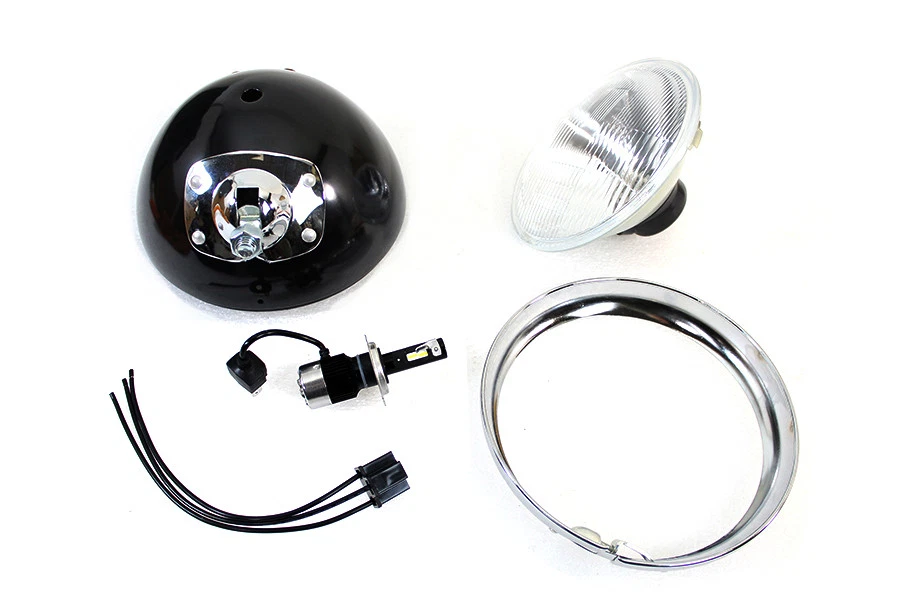 7 英寸 12 伏 LED 车头灯黑色适合哈雷戴维森 — 第 4/4 张图片