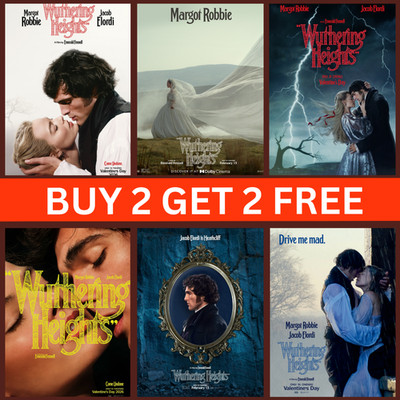 WUTHERING HEIGHTS 2026 POSTER JACOB ELORDI MARGOT ROBBIE FILM DEKOR DRUCK