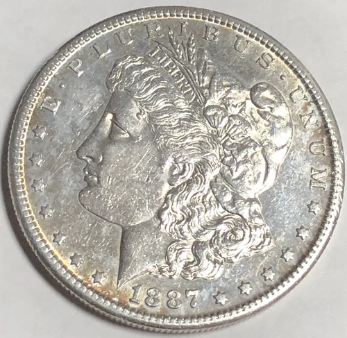 1887 S MORGAN  "AU STRONG GRADE" - C PICS, VERY ALMOST UNCIRCULATED💥✅