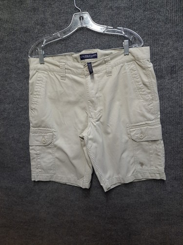 US POLO ASSN. Mens Size 36 Beige/Khaki 100% Cotton Cargo Shorts - Picture 2 of 10
