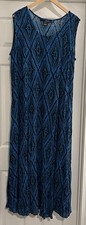 Denim 24/7 Women’s Size Lg Lightweight Crinkle Maxi Dress Boho Lagen Look Cruise