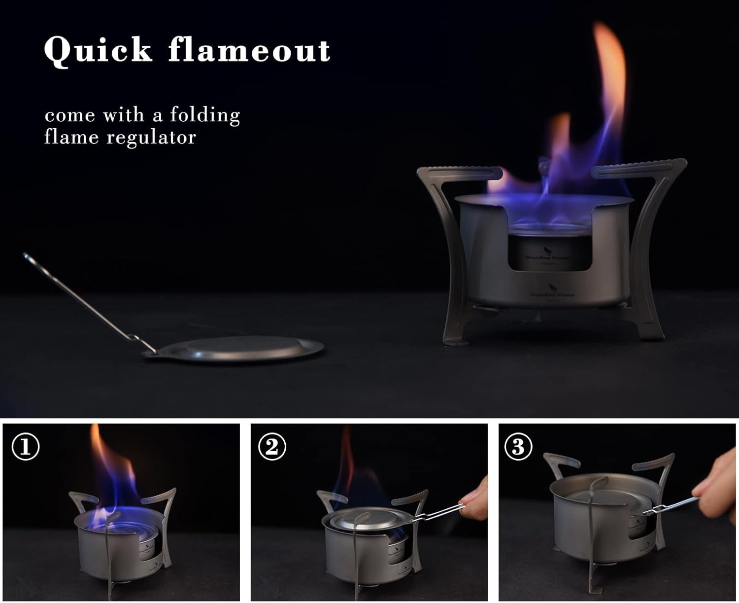 Boundless Voyage Titanium Alcohol Stove Spirit Burner &amp; Bracket Set 