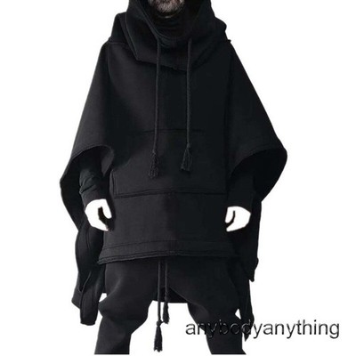Winter Casual Cloak Bathat Sleeves Winter Woolen Coat Men's Hooded Woolen Shawl