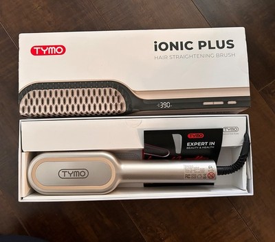 NIB! TYMO Ionic Plus Gold Ceramic Hair Straightening Brush, 16 Temps