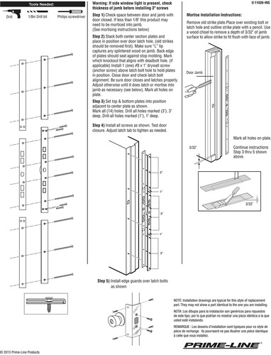 Jamb Repair And Reinforcement Kit 59-1/2 Inches Reinforce And Repair Door Jamb - Picture 5 of 6