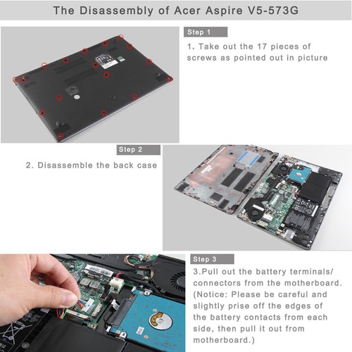 AP13B3K Battery for Acer Aspire V5-473P V5-572P V5-573P V7-582P ES1-512 53Wh NEW - Picture 7 of 12
