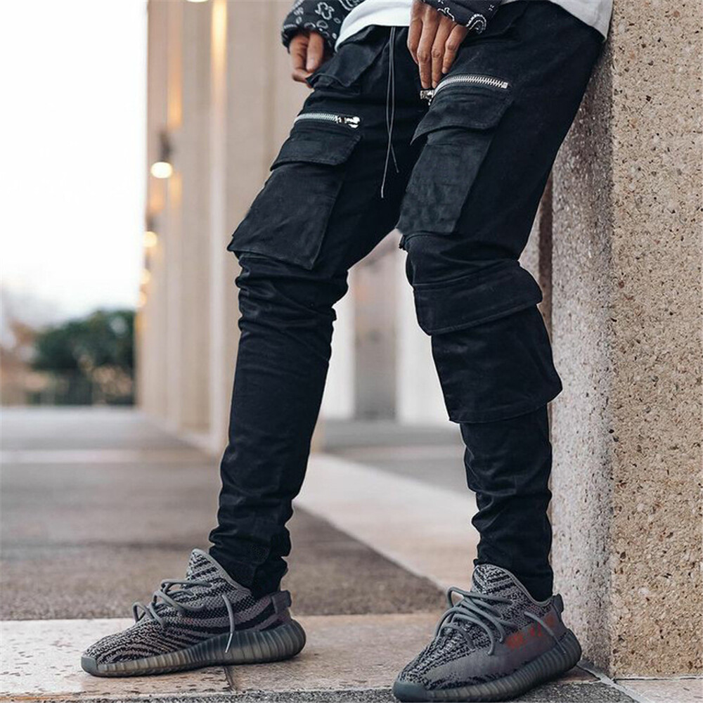 Mens Casual Cargo Pants Sweatpants Slim Workout Joggers Sport Hip