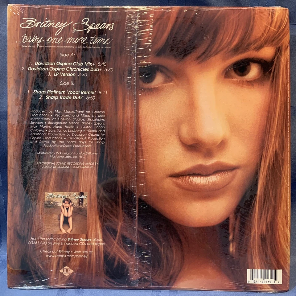Sealed Britney Spears “Baby One More Time” US 12" Vinyl 1998 Original Single New - Image 2 of 3