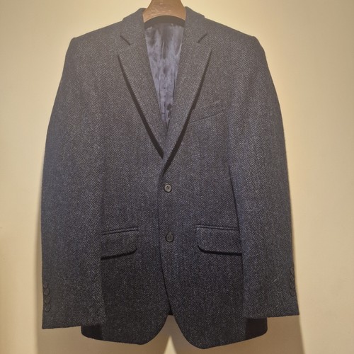 Mens Blue Herringbone Harris Tweed Jacket size 36 REG - Picture 4 of 9