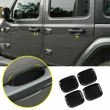For 2020-2022 Jeep Gladiator JT Bright Black Look Door Handle Bowl Cover Trim 4P