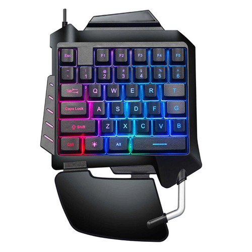 One-Handed Mechanical Gaming Keyboard RGB Backlit Portable Mini Gaming Keypa=s= - Photo 3/9