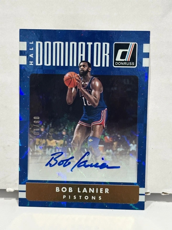 Panini Donruss Hall Dominator Signatures Gold Bob Lanier #10 2016-17 automático/10 Salón de la fama Foto 2 de 3
