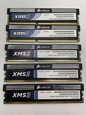 Corsair XMS3 6GB Kit (3x2GB) DDR3 Memory (3) & 2 XMS3 4GB Kit (2x2GB) DDR3 Memor