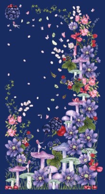 Studio E Minu & Wildberry Pilz Fliegenpilz Blumen Panel 100% Baumwollstoff