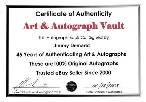 Jimmy Demaret Autogramm Schnitt Museum gerahmt ausstellungsfertig - Bild 3 von 3