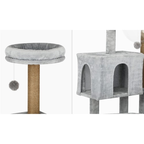 Alopet Cat Tree Tower Scratching Post Scratcher Cats Condo House Bed Wood 140cm - Picture 4 of 10