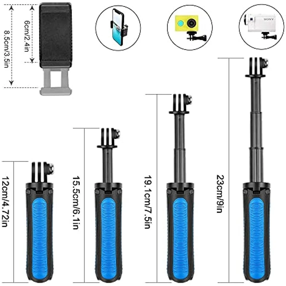 Mini Selfie Stick Tripod Handle Grip Universal for GoPro AKASO DJI Osmo Cameras - Image 4 of 4