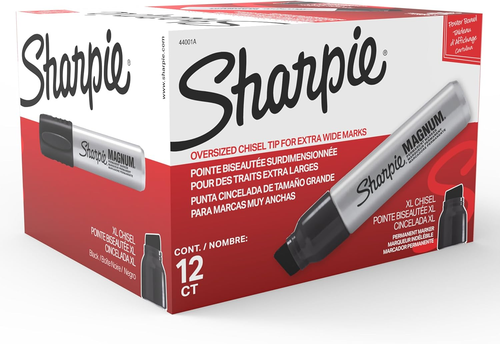 Magnum Permanent Markers, Oversized Chisel Tip, Great for Poster Boards, Black, - Photo 7/7