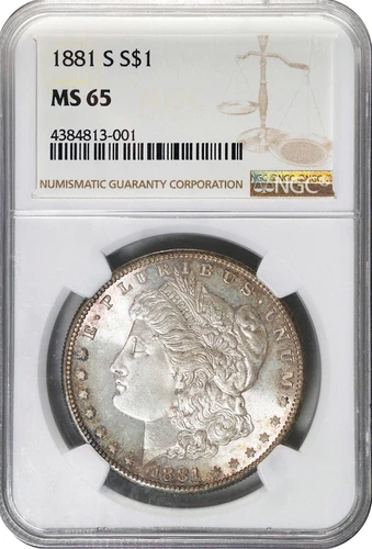 USA Silver Morgan $1 Dollar 1881-S NGC: MS65 #C551