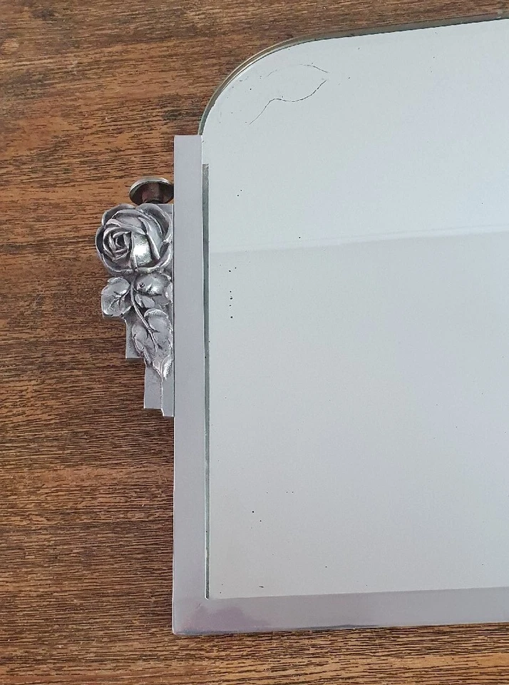 Miroir ancien art déco métal chromé. - Photo 3/4