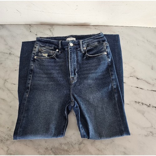 Jeans Good American Pierna Recta Azul Desgastado 29 NUEVOS CON ETIQUETAS ETIQUETA NORDSTORM - Imagen 3 de 8