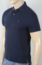 Tommy Hilfiger Navy Blue Custom Fit Polo Interlock Shirt NWT