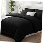 Comforter Set - 7 Pieces Bed in a Bag Set Bedding Sets with All Queen Black