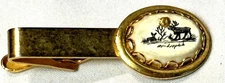ALASKA GOLD NUGGET & MOOSE TIE CLIP SIGNED BY ARTIST -FREE SHIP