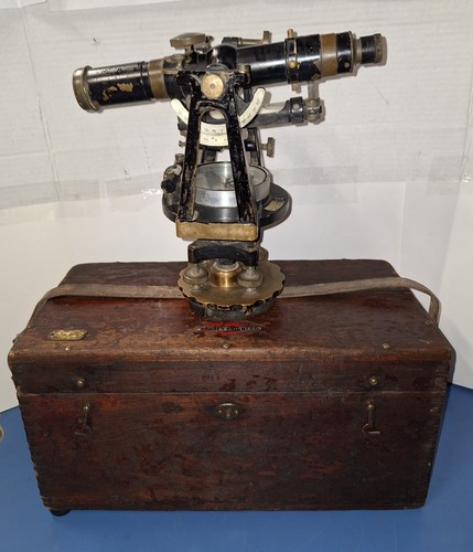 Warren Knight Antique Survey Transit Level Instrument +original wood box Philad. - Picture 12 of 13