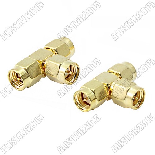 5x SMA Male to 2x SMA Male Plug Splitter Joiner 3 Way Adapter T Type Connector - Picture 5 of 5