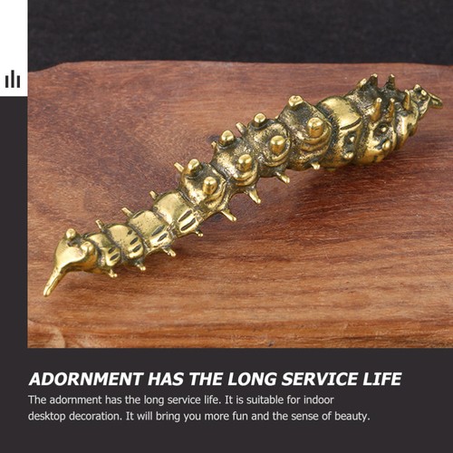 Ornament Sculpture Prank Toys Tiny Brass Caterpillar Catterpillars Alive - Picture 7 of 12