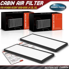 2x Front Cabin Air Filter for Hyundai Accent 2002 2003 2004-2006 L4 1.5L 1.6L 