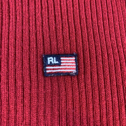 Vtg 90’s Y2K Polo Jeans Co Ralph Lauren Cropped Ribbed Sweater Women’s Large Red - Picture 11 of 15