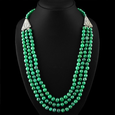 Stunning 932.50 Carat Green Emerald Beaded Necklace - Natural Earth Mined Gemstones