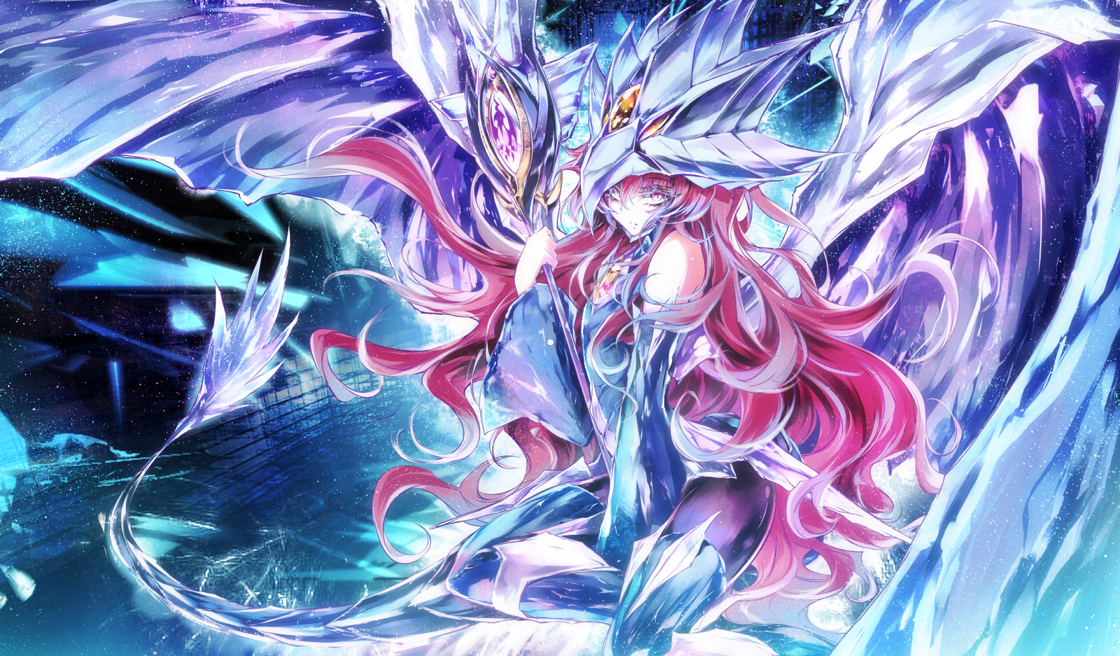 Anime Yugioh Fantasy Art Girl Gaming Playmat for Desk or Table