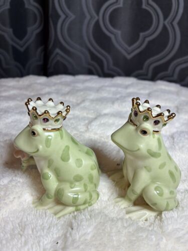 Set of LENOX JEWELED FROG KING & QUEEN SALT and PEPPER SHAKERS - Picture 3 of 6