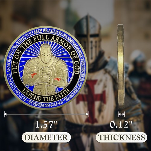 Moneda Desafío Cristiano Poner la Armadura de Dios "Espíritu Templario" Ficha Diaria Fe - Imagen 12 de 14