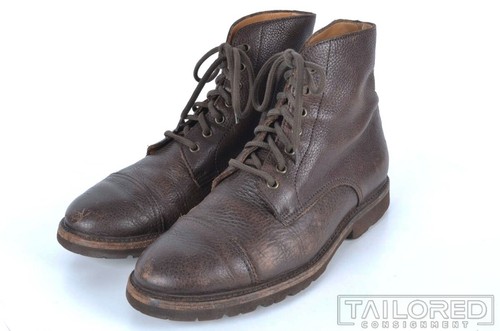 BRUNELLO CUCINELLI Solid Brown Leather Mens Shoes Ankle Boots - EU 43 / US 10 - Picture 5 of 10