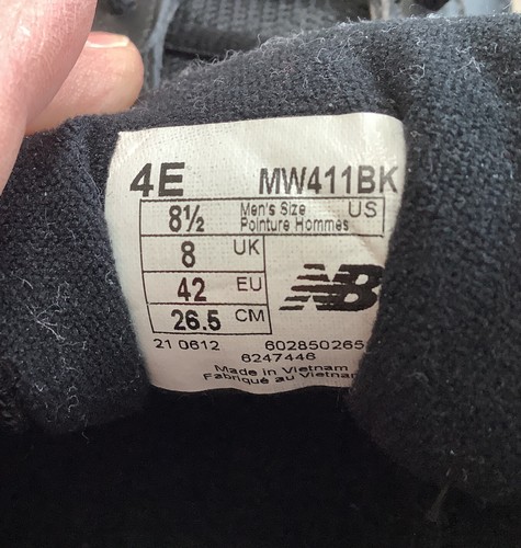 New Balance MW411BK2 Para Hombre Talla 8.5 4E XWIDE Negro Zapatos para Caminar Cojín Comfrt - Imagen 7 de 12