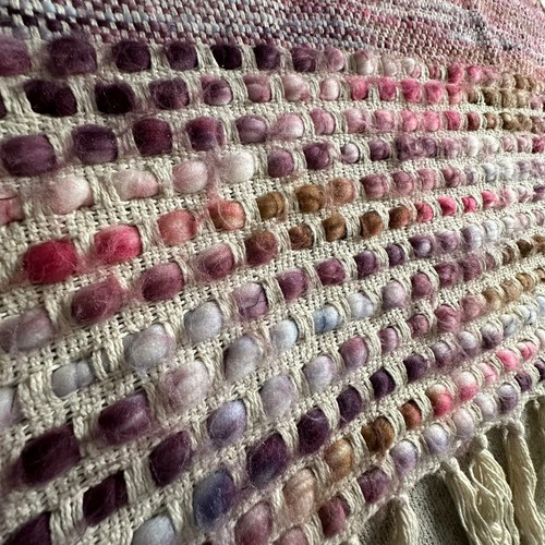 Storehouse Woven Fringe Throw Blanket BOHO Chic Rainbow Pastel Cotton Acrylic - Picture 12 of 13