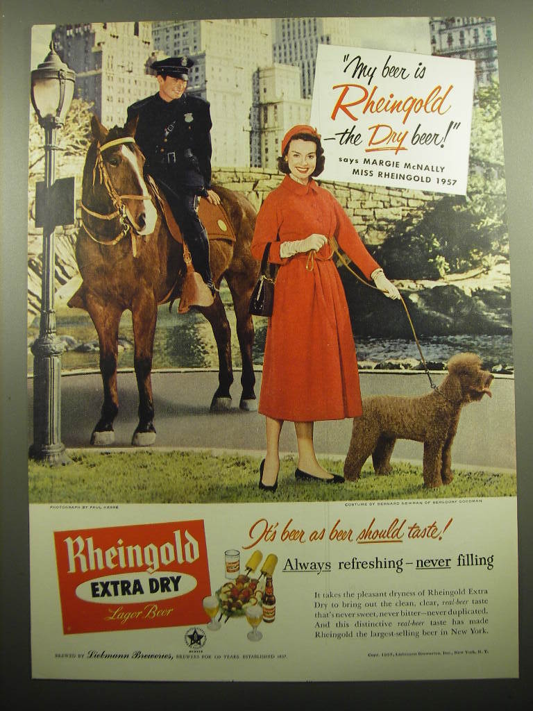 1957 Rheingold Beer Ad - Margie McNally | eBay