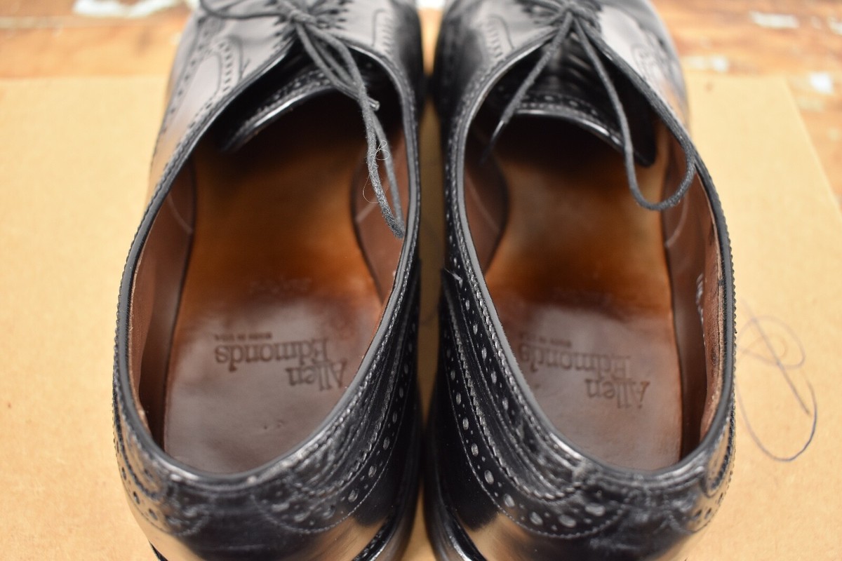 Allen Edmonds Sanford Black Cap Toe Lace Up Blucher W 