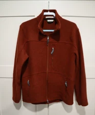 IBEX Women's 100% Boiled Wool Jacket Coat Full Zip Size Large Made in USA