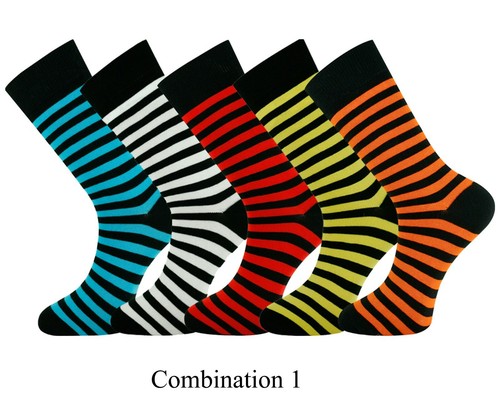 5 pares de calcetines combinados de diseño a rayas multicolores MYSOCKS - Imagen 2 de 6