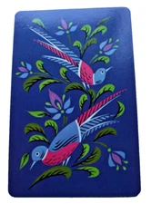 1 Single Genuine Vintage Swap Playing Card Beautiful Deco Birds Flowers