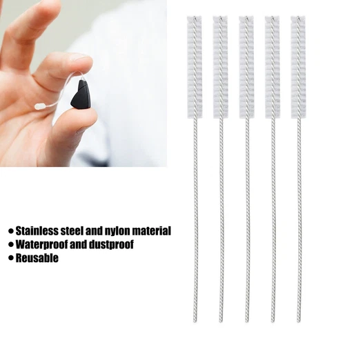 10 Hearing Aid Vent Brush Professional Nylon Hair Hearing Aid Tube Cleaning Tool - Picture 2 of 8