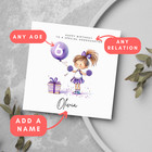 Personalised Name Cheerleader Birthday Card Cute Dance Cheer Personalised Girl