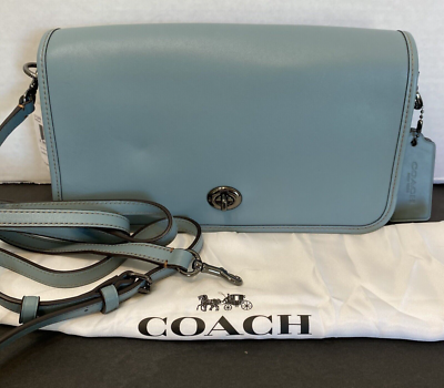 COACH 57325 Turnlock Crossbody CLOUD blue Glovetanned COACH 57325 Turnlock Crossbody CLOUD blue Glovetanned