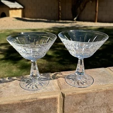 Set 2 Waterford Crystal Rosslare 4.75" Champagne Martini Glasses Old Script Mark